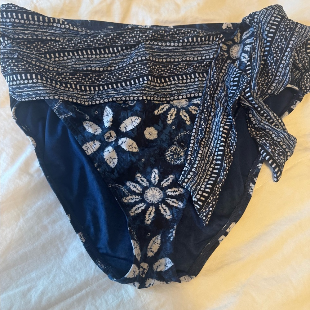 Navy Blue Floral Women's bathing
